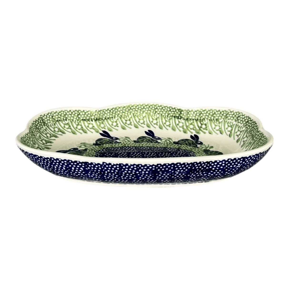 Dish, Cloud-Shaped, Large 9.5" x 7" in "Bunny Love" by Manufaktura | S127T-P324