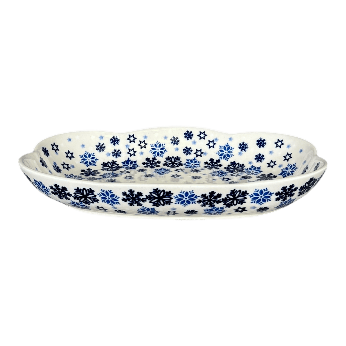 Dish, Cloud-Shaped, Large 9.5" x 7" in "Snowstorm" by Manufaktura | S127T-PS36