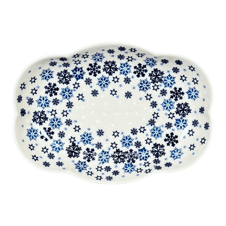 Dish, Cloud-Shaped, Large 9.5" x 7" in "Snowstorm" by Manufaktura | S127T-PS36