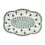 Dish, Cloud-Shaped, Large 9.5" x 7" in "Woven Pansies" by Manufaktura | S127T-RV