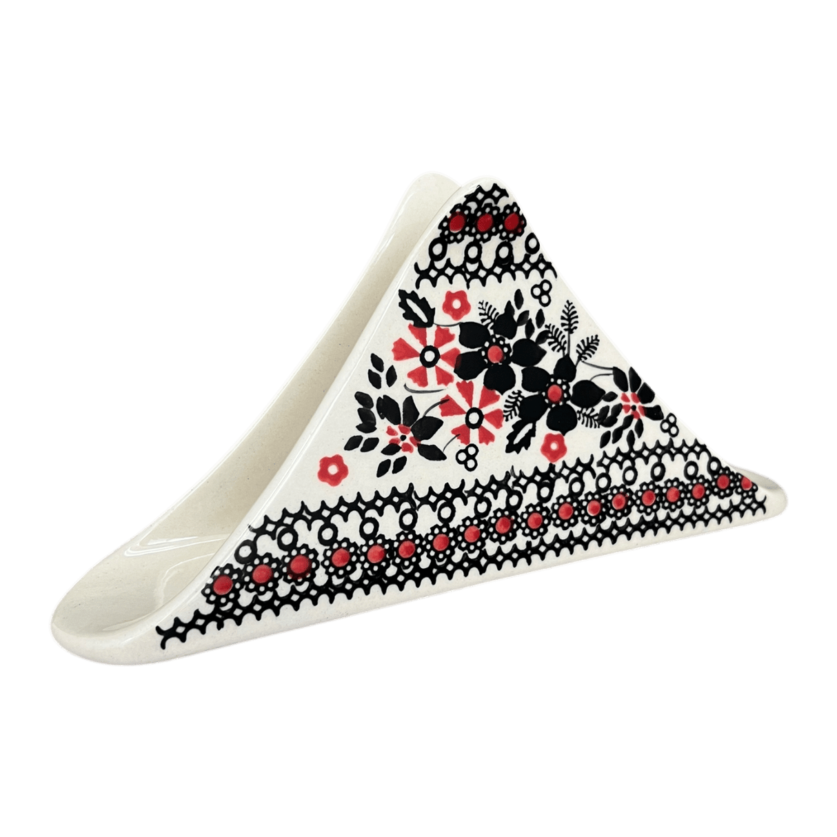 Napkin Holder, 8" in "Duet in Black & Red" by Manufaktura | S133S-DPCC