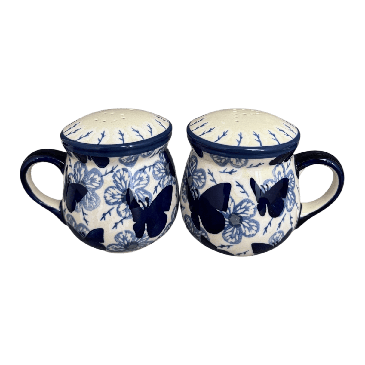 Salt & Pepper, Mug, 4" in "Blue Butterfly" by Manufaktura | S138U-AS58