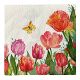 Paper Dinner Napkins in "Tulips and Butterflies" by MAKI | SDWI-008001