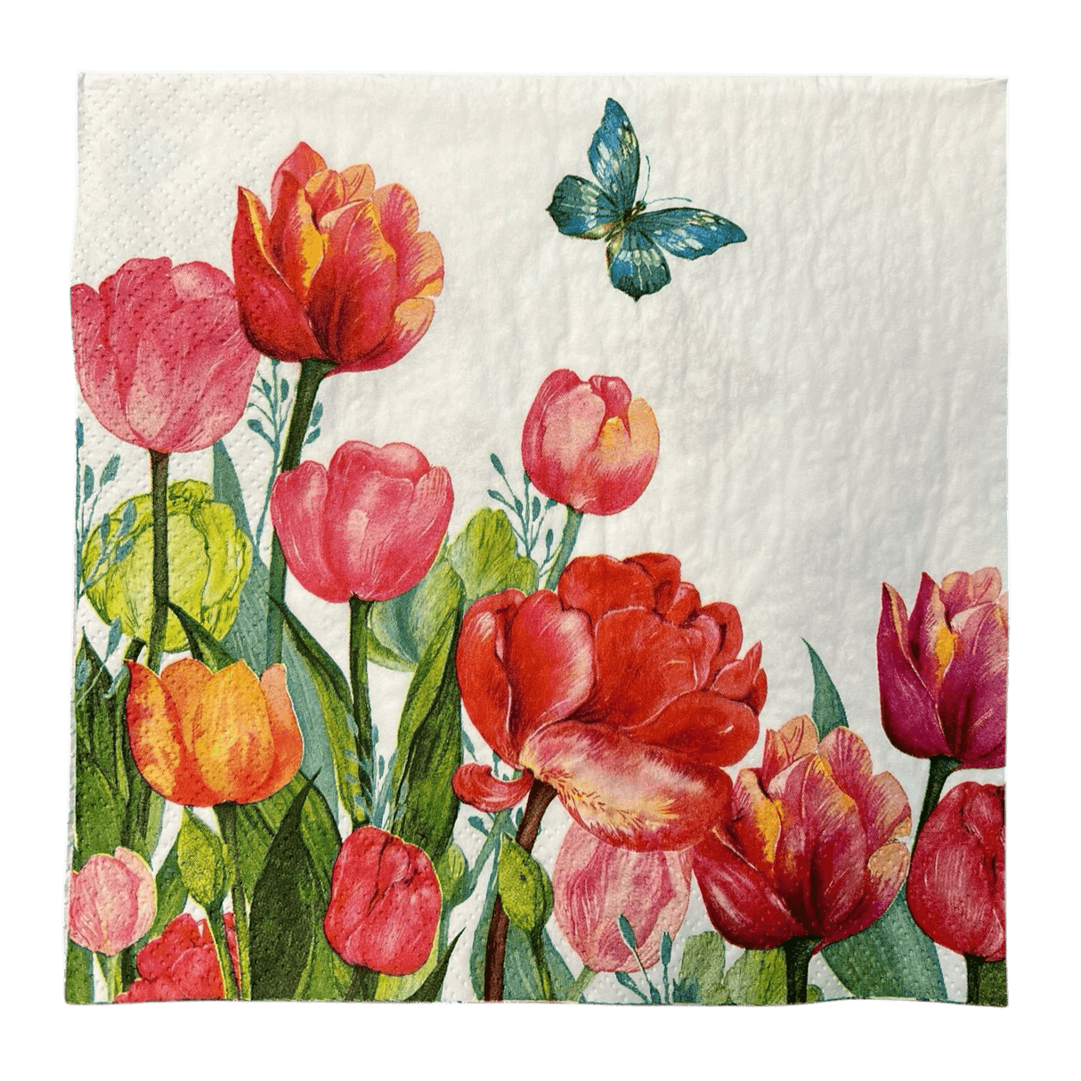 Paper Dinner Napkins in "Tulips and Butterflies" by MAKI | SDWI-008001