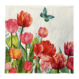 Paper Dinner Napkins in "Tulips and Butterflies" by MAKI | SDWI-008001
