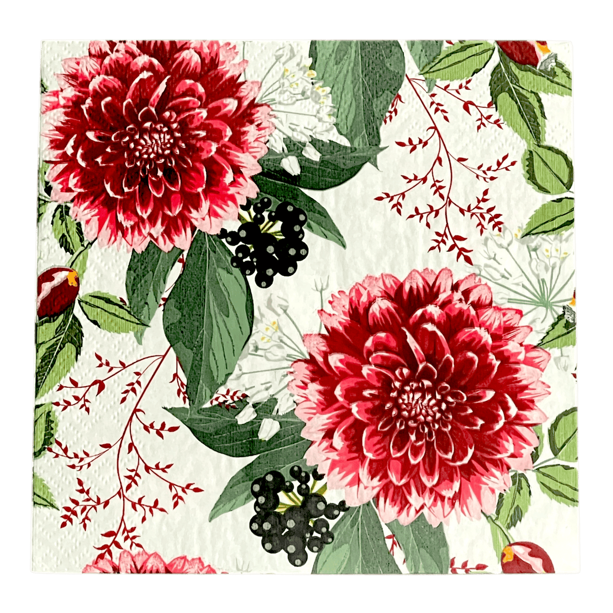 Dinner Napkins in "Burgundy Dahlias" by MAKI | SLOG-053901