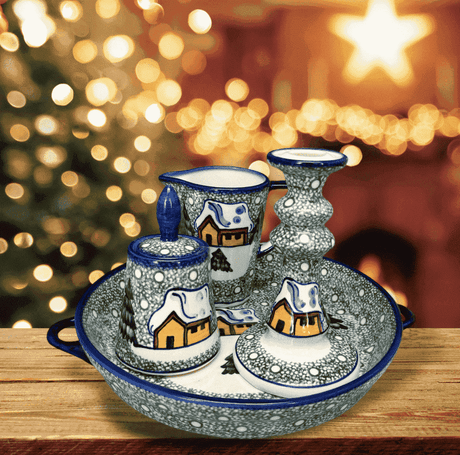 Bowl, Round, Opus, Sugar Bowl, 5.5", WR (WR9D) in "Peacock in Line" by W.R. Ceramika | WR9D-SM1
