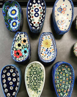 Spoon Rest, 3.5" x 5", WR (WR55D) in "Lavender Fields" by W.R. Ceramika | WR55D-BW4