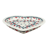 Plate, Heart-Shaped, 10.25" in "Red Bird" by Manufaktura | T118T-GILE