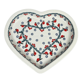 Plate, Heart-Shaped, 10.25" in "Red Bird" by Manufaktura | T118T-GILE