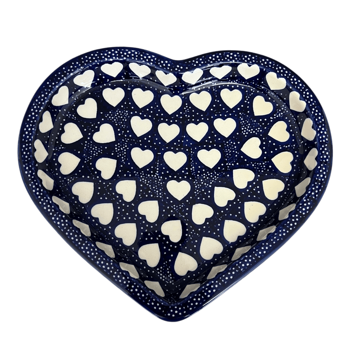 Plate, Heart-Shaped, 10.25" in "Sea of Hearts" by Manufaktura | T118T-SEA