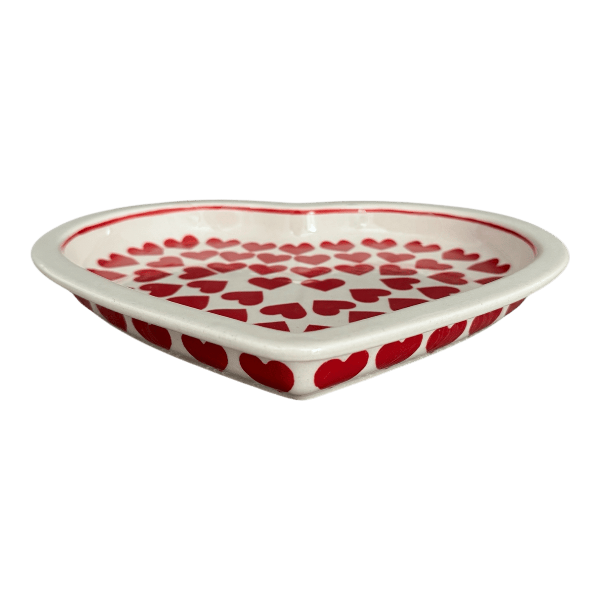 Plate, Heart-Shaped, 10.25" in "Whole Hearted Red" by Manufaktura | T118T-SEDC