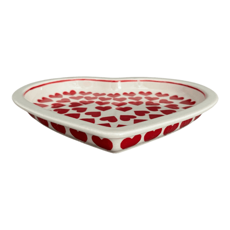Plate, Heart-Shaped, 10.25" in "Whole Hearted Red" by Manufaktura | T118T-SEDC