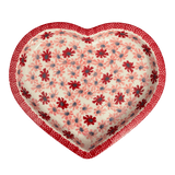Plate, Heart-Shaped, 10.25" in "Scarlet Daisy" by Manufaktura | T118U-AS73