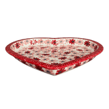 Plate, Heart-Shaped, 10.25" in "Scarlet Daisy" by Manufaktura | T118U-AS73