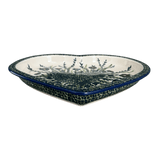 Plate, Heart-Shaped, 10.25" in "Bouncing Blue Blossoms" by Manufaktura | T118U-IM03