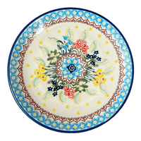 A picture of a Polish Pottery 7.25" Dessert Plate (Beautiful Botanicals) | T131S-DPOG as shown at PolishPotteryOutlet.com/products/7-25-dessert-plate-beautiful-botanicals-t131s-dpog