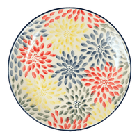 A picture of a Polish Pottery 7.25" Dessert Plate (Zinnia Bouquet) | T131S-IS05 as shown at PolishPotteryOutlet.com/products/7-25-round-dessert-plate-zinnia-bouquet-t131s-is05