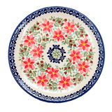 Plate, Round, Dessert, 7.25" in "Pink Poinsettia" by Manufaktura | T131S-PS14