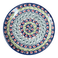 A picture of a Polish Pottery 7.25" Dessert Plate (Daisy Rings) | T131U-GP13 as shown at PolishPotteryOutlet.com/products/7-25-dessert-plate-daisy-rings-t131u-gp13