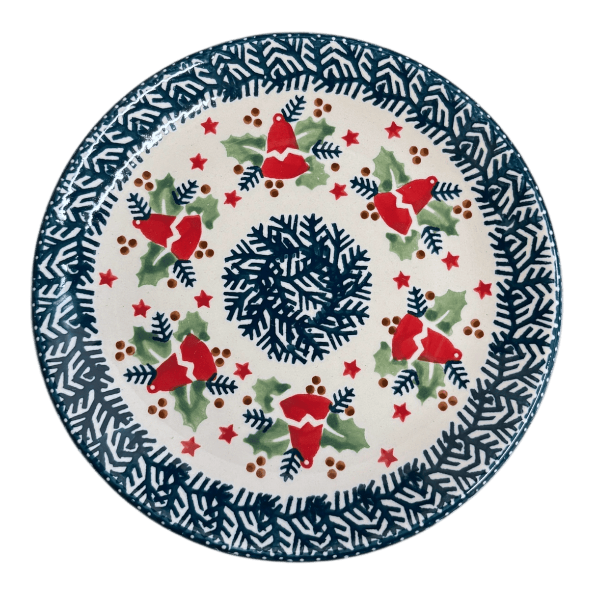 Plate, Round, Dessert, 7.25" in "Evergreen Bells" by Manufaktura | T131U-PZDG