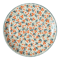 A picture of a Polish Pottery 10" Dinner Plate (Peach Blossoms) | T132S-AS46 as shown at PolishPotteryOutlet.com/products/10-dinner-plate-peach-blossoms-t132s-as46