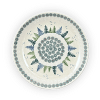 A picture of a Polish Pottery 10" Dinner Plate (Pine Forest) | T132S-PS29 as shown at PolishPotteryOutlet.com/products/10-dinner-plate-pine-forest-t132s-ps29