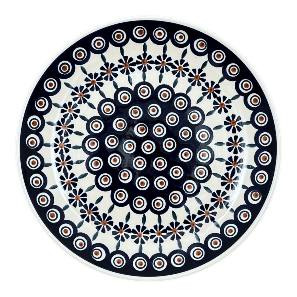 Plate, Round, Dinner, 10" in "Floral Peacock" by Manufaktura | T132T-54KK