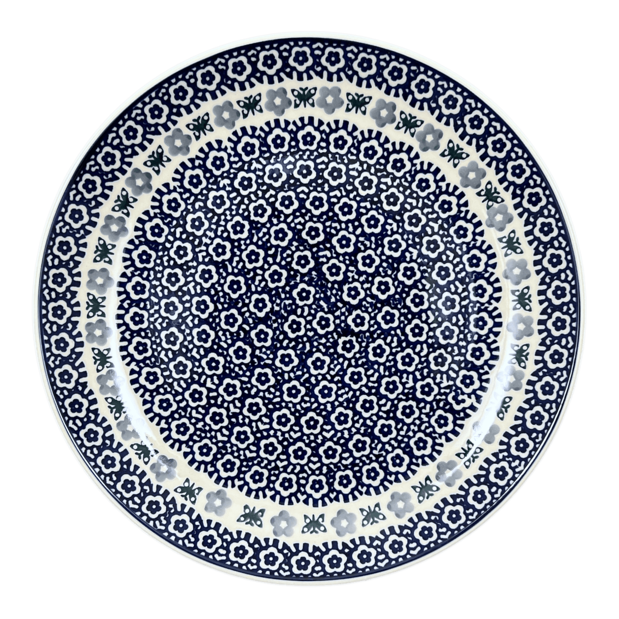 Plate, Round, Dinner, 10" in "Butterfly Border" by Manufaktura | T132T-P249