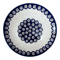 A picture of a Polish Pottery 10" Dinner Plate (Peacock Dot) | T132U-54K as shown at PolishPotteryOutlet.com/products/10-dinner-plate-peacock-dot-t132u-54k