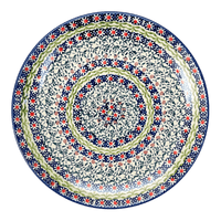A picture of a Polish Pottery 10" Dinner Plate (Daisy Rings) | T132U-GP13 as shown at PolishPotteryOutlet.com/products/10-dinner-plate-daisy-rings-t132u-gp13