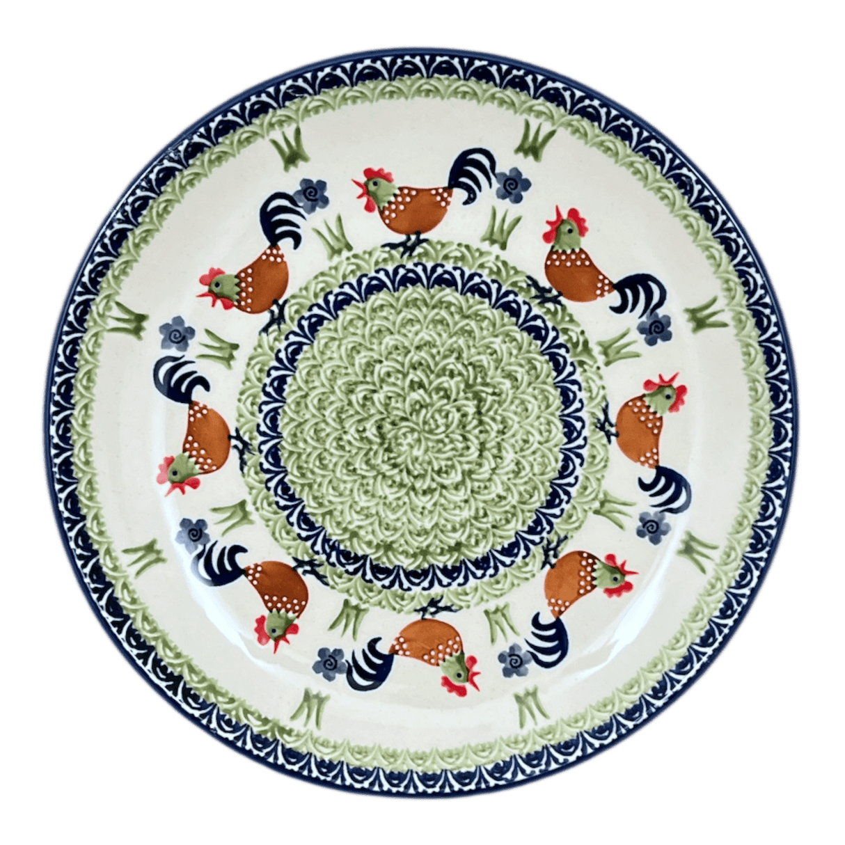 Plate, Round, Dinner, 10" in "Chicken Dance" by Manufaktura | T132U-P320