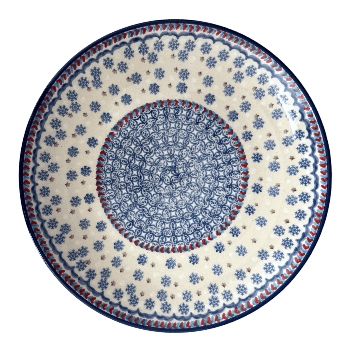 Plate, Round, Dinner, 10" in "Snowflake Love" by Manufaktura | T132U-PS01