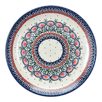 A picture of a Polish Pottery 10" Dinner Plate (Daisy Chain) | T132U-ST as shown at PolishPotteryOutlet.com/products/10-dinner-plate-daisy-chain-t132u-st