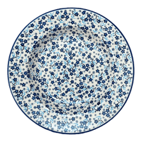 A picture of a Polish Pottery Soup Plate (Scattered Blues) | T133S-AS45 as shown at PolishPotteryOutlet.com/products/9-25-round-soup-plate-scattered-blues-t133s-as45