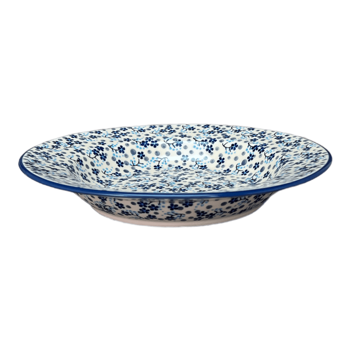 Plate, Round, Soup Plate, 9.25" in "Scattered Blues" by Manufaktura | T133S-AS45