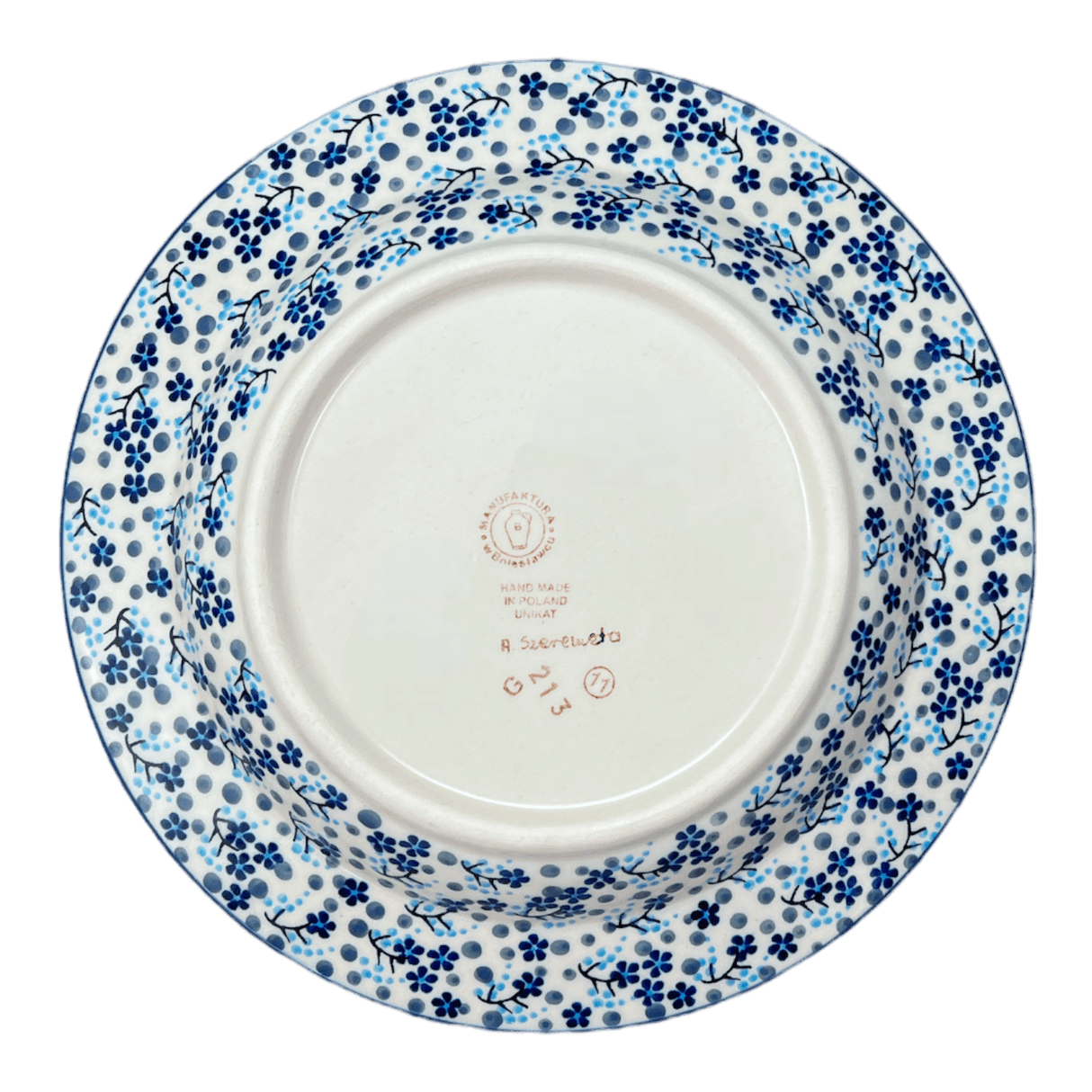 Plate, Round, Soup Plate, 9.25" in "Scattered Blues" by Manufaktura | T133S-AS45