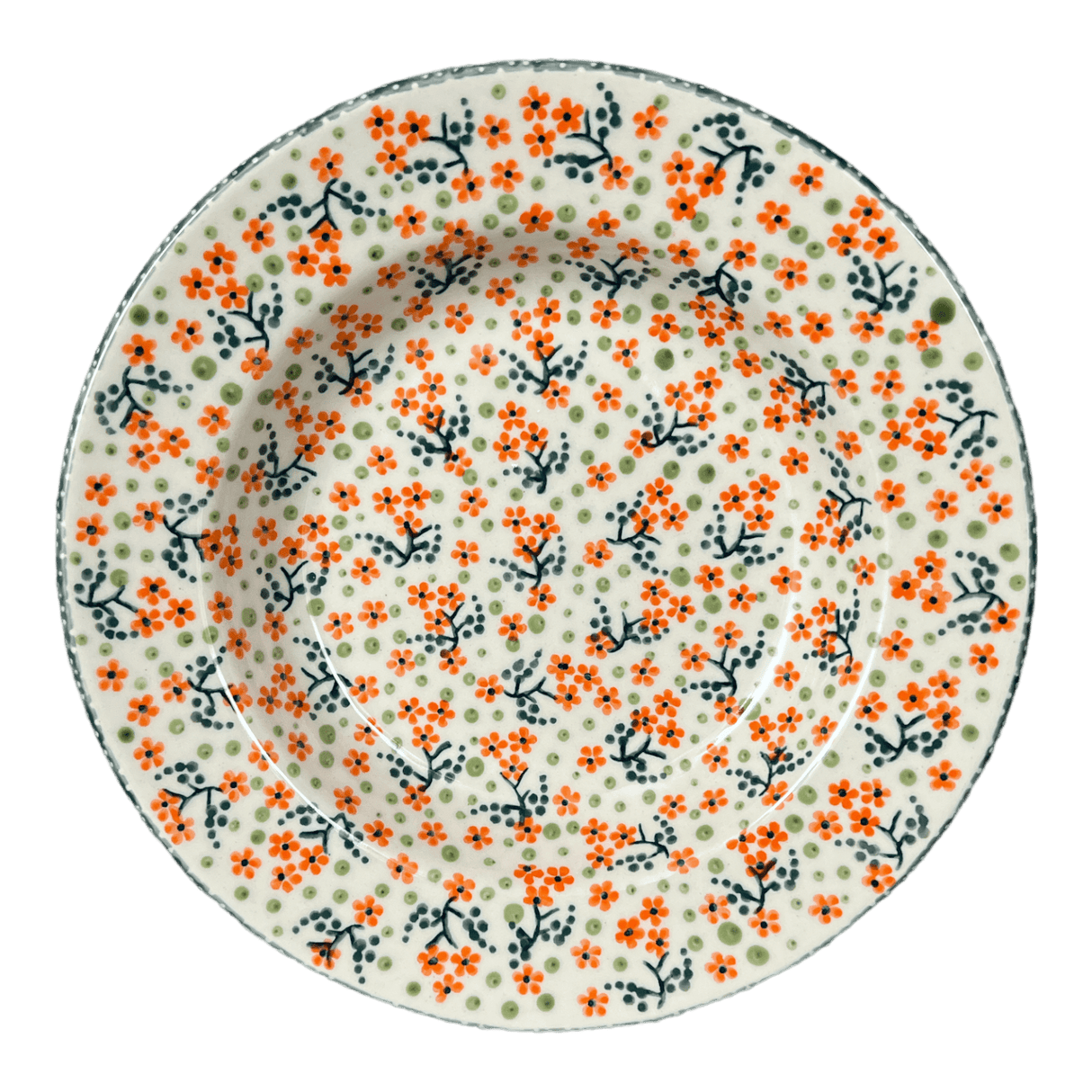 Plate, Round, Soup Plate, 9.25" in "Peach Blossoms" by Manufaktura | T133S-AS46