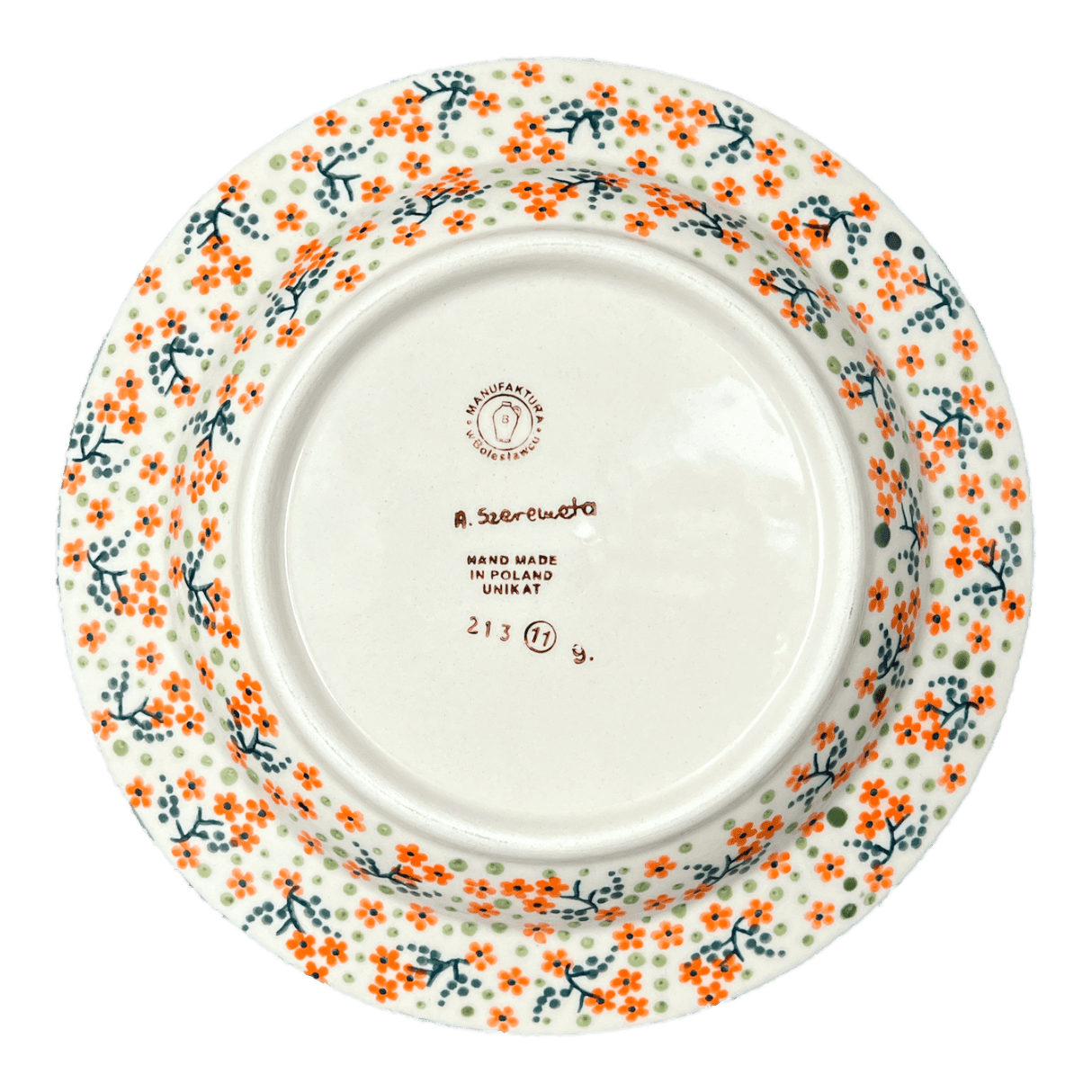 Plate, Round, Soup Plate, 9.25" in "Peach Blossoms" by Manufaktura | T133S-AS46