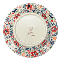 A picture of a Polish Pottery Soup Plate (Full Bloom) | T133S-EO34 as shown at PolishPotteryOutlet.com/products/9-25-soup-plate-full-bloom-t133s-eo34