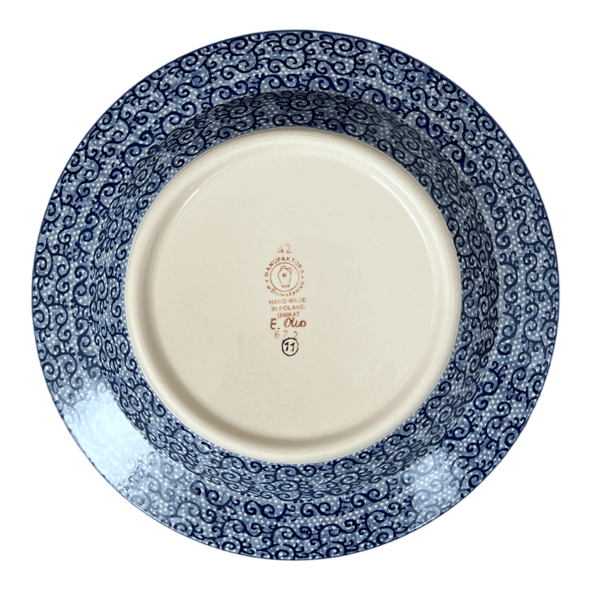 Plate, Round, Soup Plate, 9.25" in "Blue Life" by Manufaktura | T133S-EO39