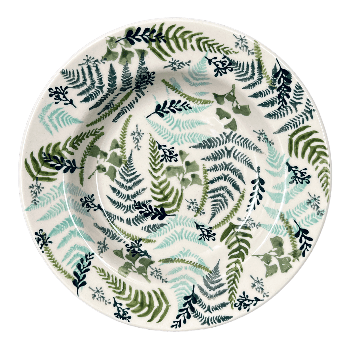 Plate, Round, Soup Plate, 9.25" in "Scattered Ferns" by Manufaktura | T133S-GZ39