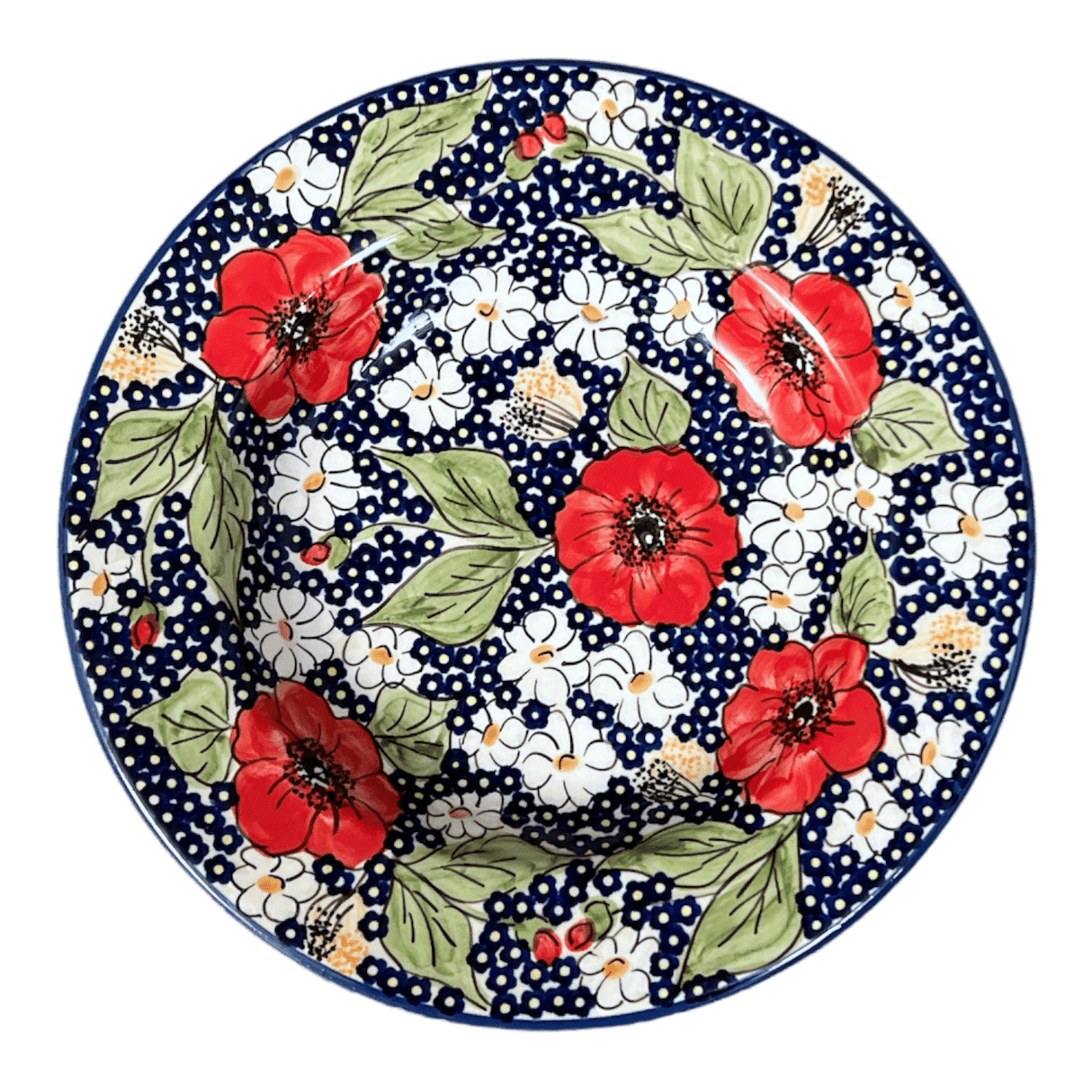 Plate, Round, Soup Plate, 9.25" in "Poppies & Posies" by Manufaktura | T133S-IM02