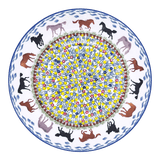 Plate, Round, Soup Plate, 9.25" in "Wild Horses" by Manufaktura | T133S-INK1