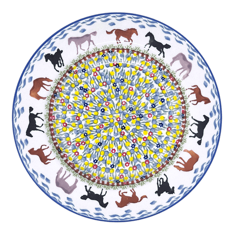 Plate, Round, Soup Plate, 9.25" in "Wild Horses" by Manufaktura | T133S-INK1