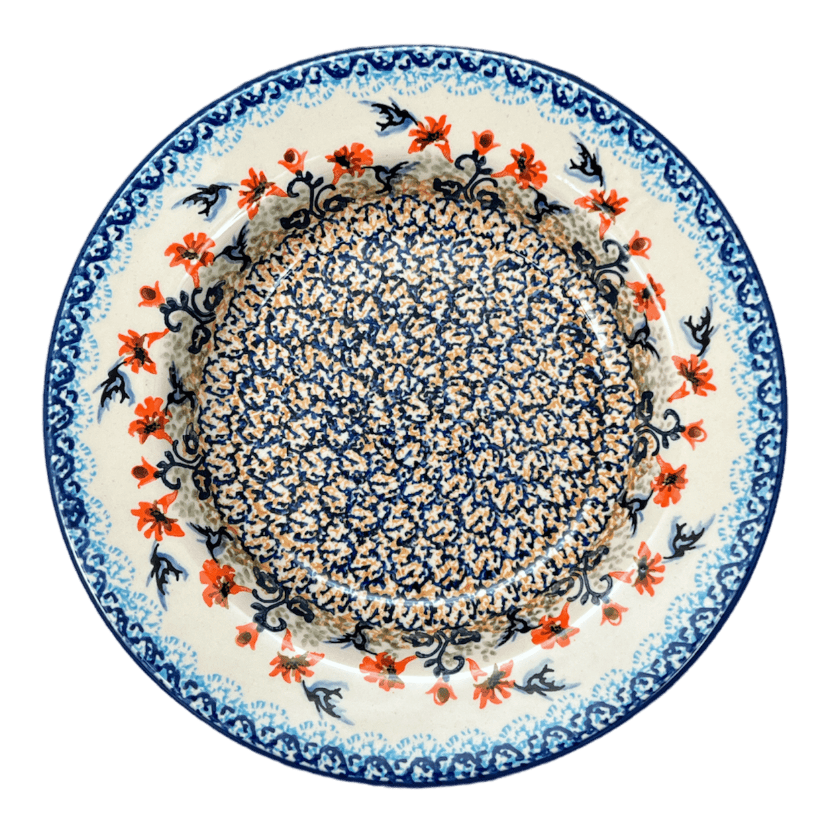 Plate, Round, Soup Plate, 9.25" in "Hummingbird Harvest" by Manufaktura | T133S-JZ35