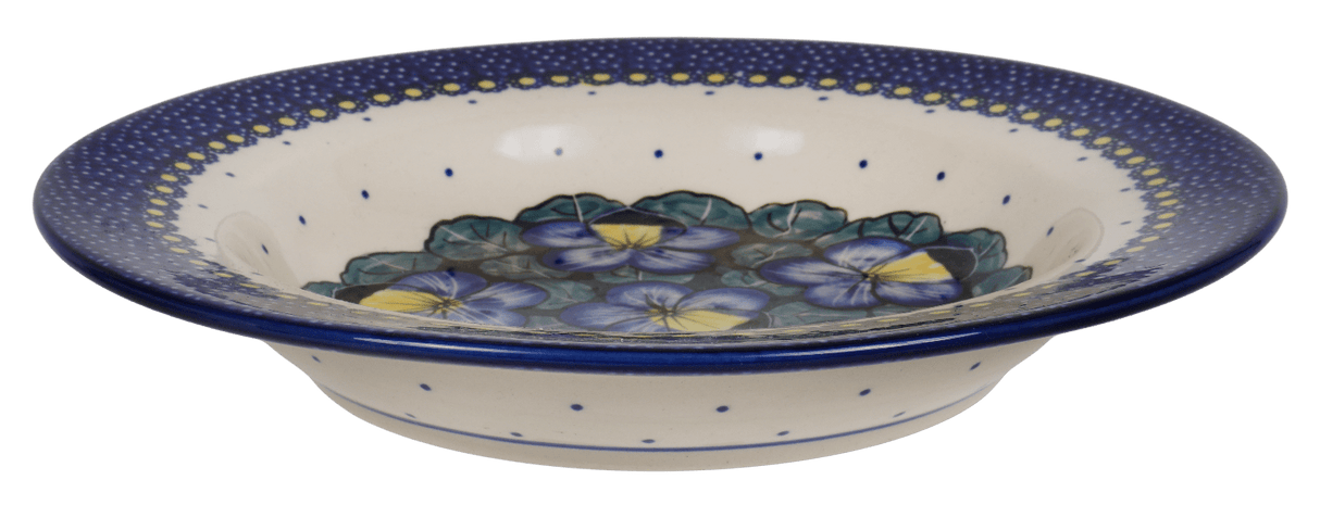 Plate, Round, Soup Plate, 9.25" in "Pansies" by Manufaktura | T133S-JZB