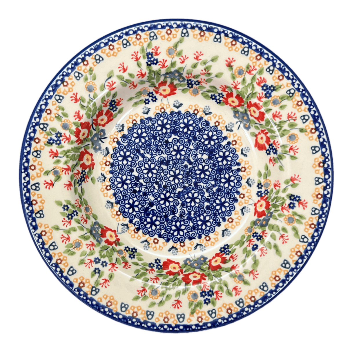 Plate, Round, Soup Plate, 9.25" in "Poppy Persuasion" by Manufaktura | T133S-P265