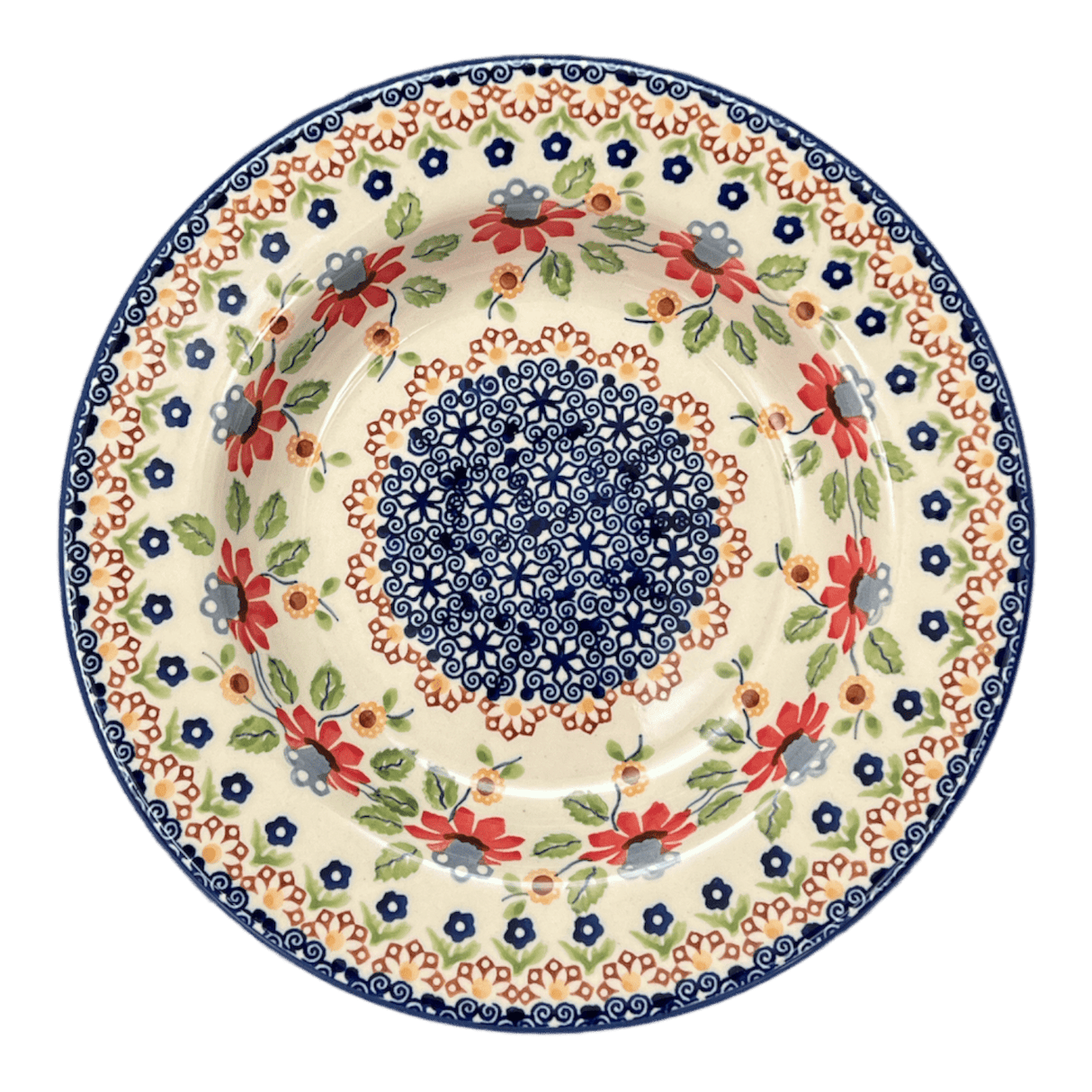 Plate, Round, Soup Plate, 9.25" in "Mediterranean Blossoms" by Manufaktura | T133S-P274