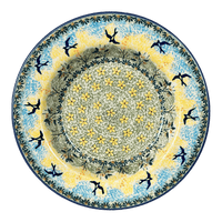 A picture of a Polish Pottery Soup Plate (Soaring Swallows) | T133S-WK57 as shown at PolishPotteryOutlet.com/products/9-25-soup-plate-soaring-swallows-t133s-wk57